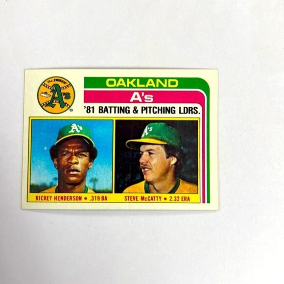 1982 topps 's leaders rickey henderson #156 mint condition rare - Picture 1 of 3